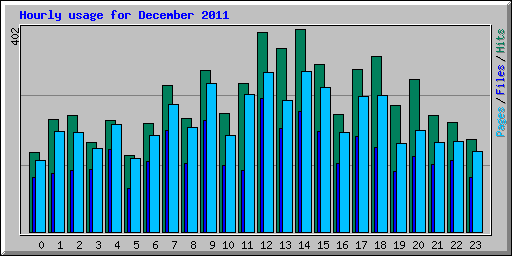 Hourly usage for December 2011